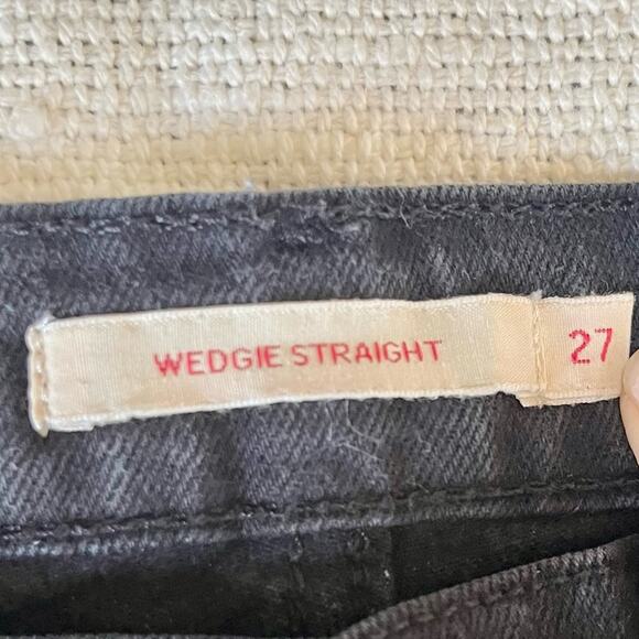 Levi’s Wedgie Straight Ankle black cropped Jeans size 27 - Picture 3 of 9